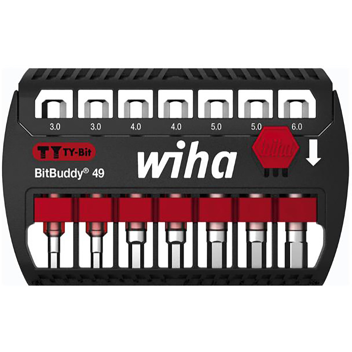 Wiha Bit Set BitBuddy TY-Bit 49 mm Sechskant 7-teilges Set 1/4 zoll E6,3