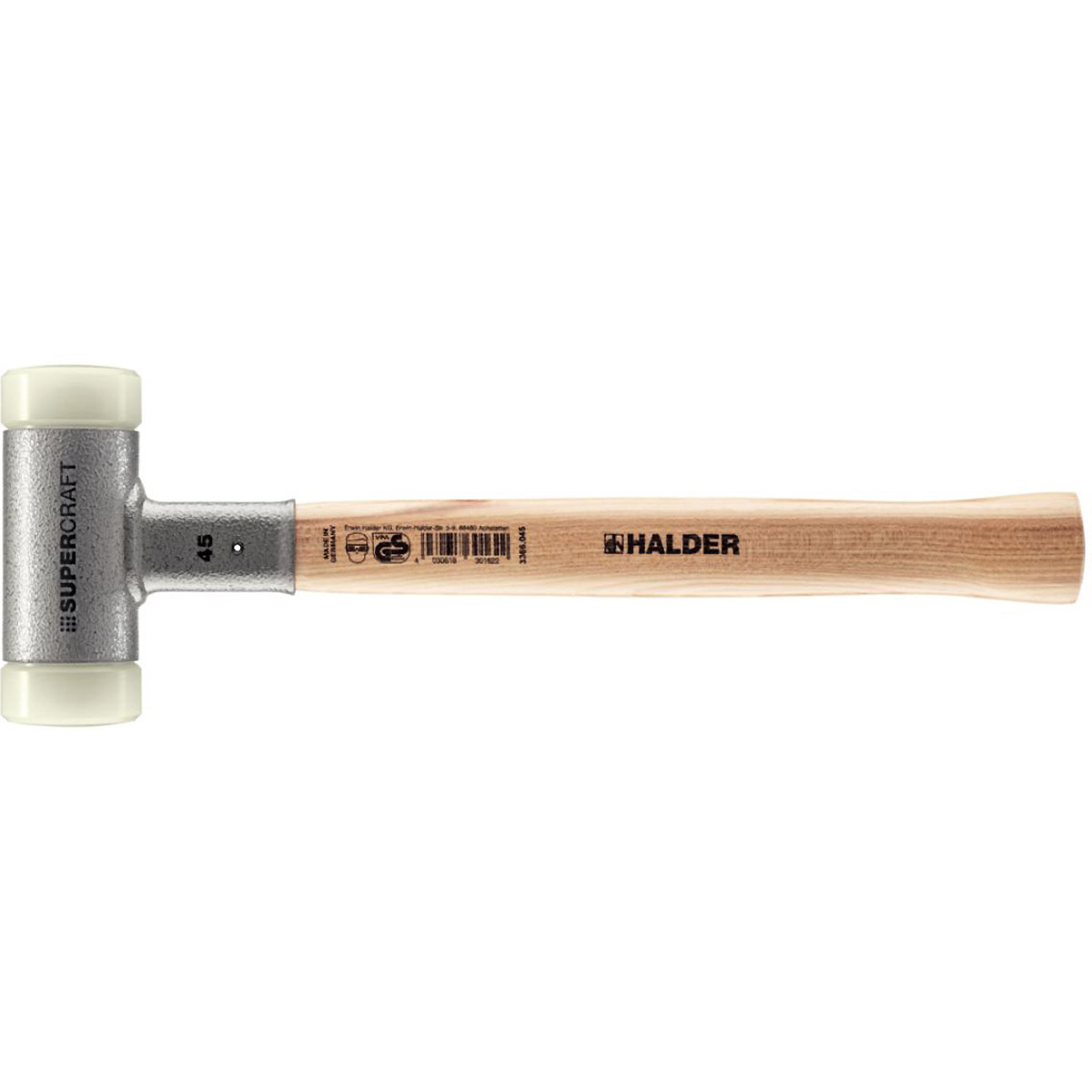 HALDER SUPERCRAFT - Schonhammer rückschlagfrei mit Hickorystiel, Nylon