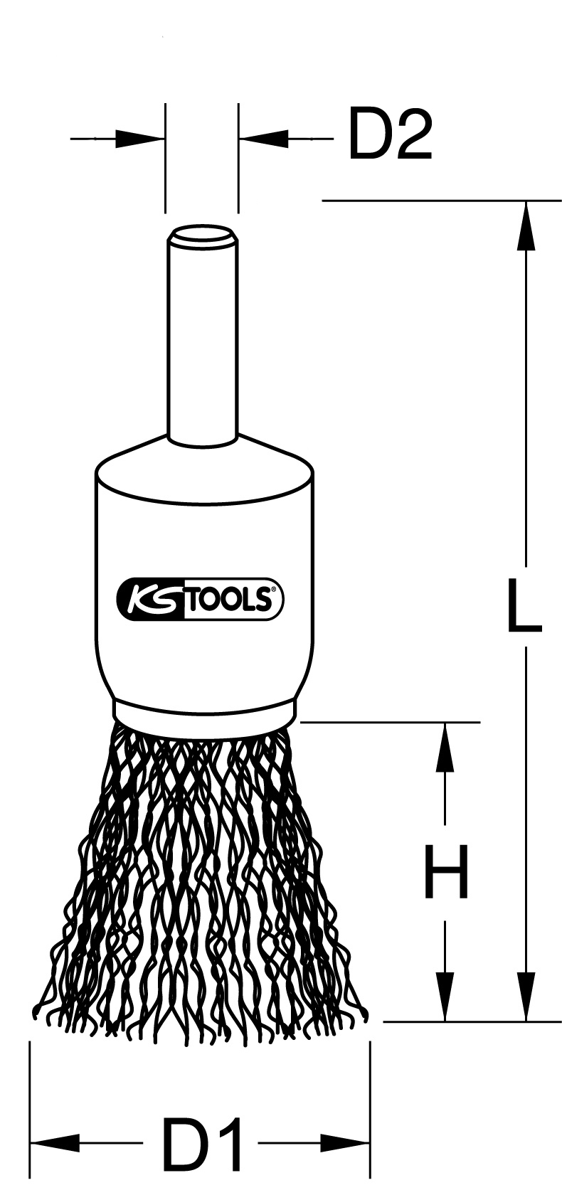 KS Tools Stahldraht Pinselbürste 0,3mm