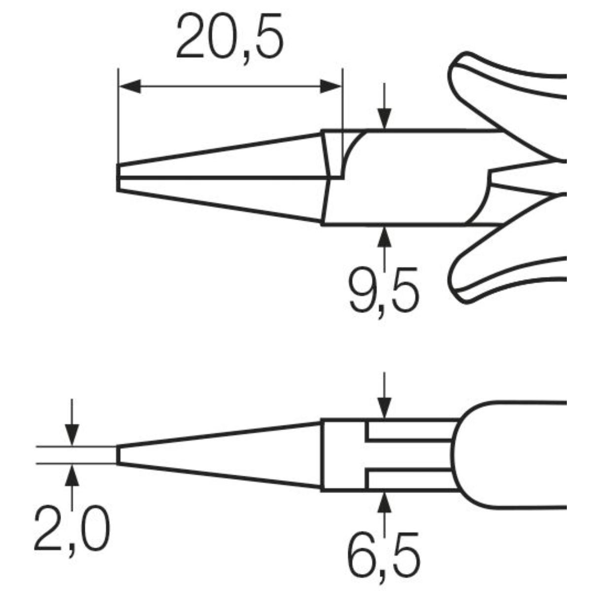 Wiha Rundzange Professional ESD runde, kurze Backen - 5 Stück
