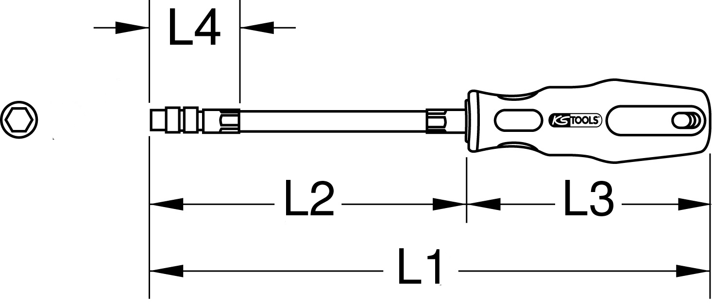 KS Tools 1/4" ERGOTORQUEplus Bit-Schraubendreher flexibel, 200mm