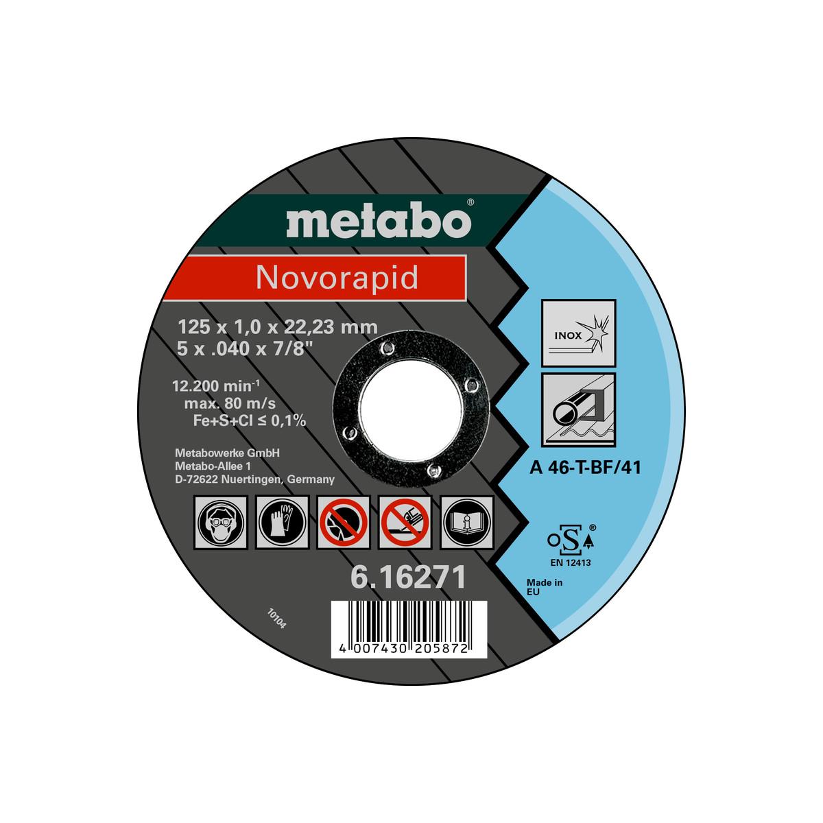 Metabo Novorapid Inox Trennscheibe, gerade Ausführung