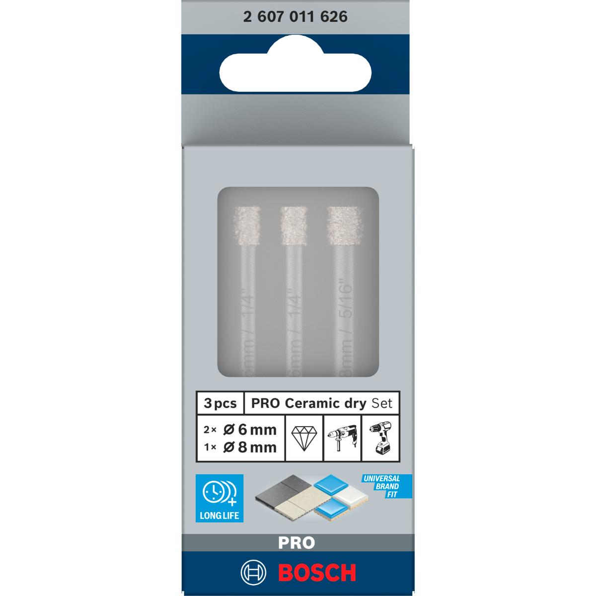 Bosch PRO Diamantbohrer-Set Expert for Ceramic (6, 6, 8 mm)