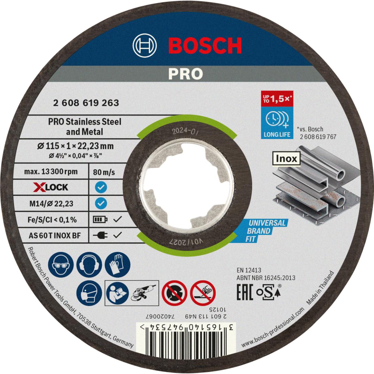 Bosch PRO Trennscheibe X-LOCK gerade Expert for Inox+Metal AS 60 T INOX BF