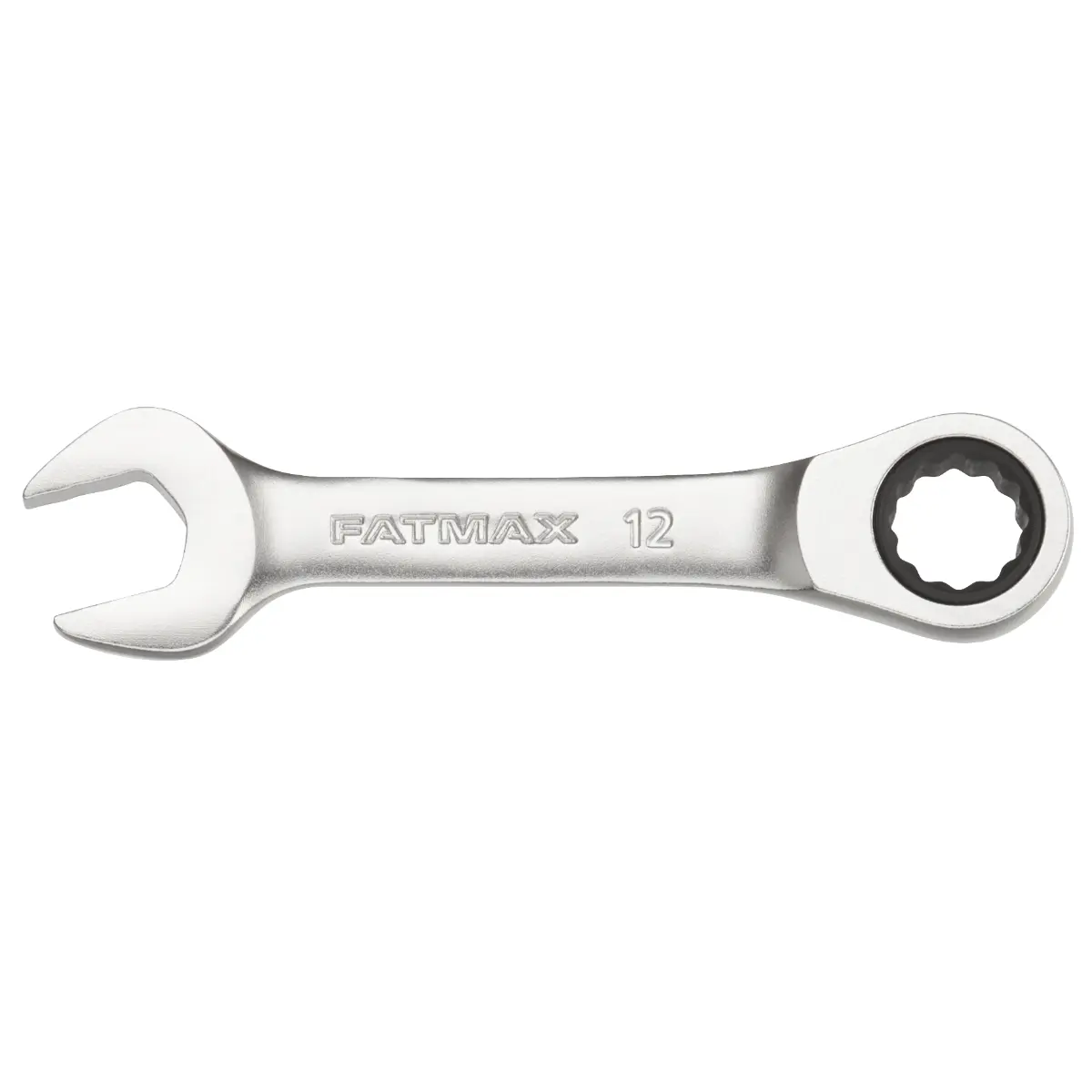 STANLEY FATMAX Ringmaulschlüssel mit Ratsche 12 mm, kurze Ausführung, 72 Zähne, 12-Kant, 15° gekröpft