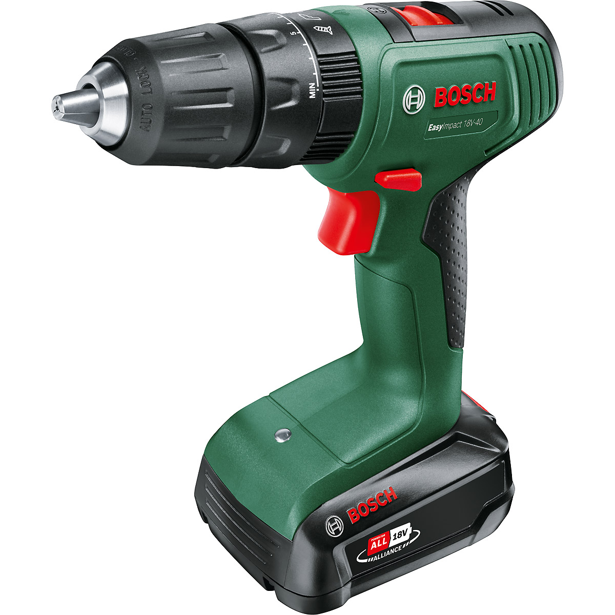 Bosch Akku-Bohrschrauber EasyImpact 18V-40, 2 x Akku PBA 18V 1.5Ah + SystemBox
