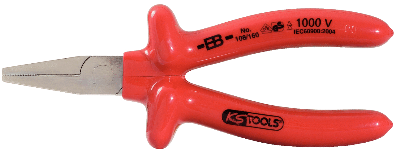 KS Tools 1000V Flachzange, kurze Backen, 160mm
