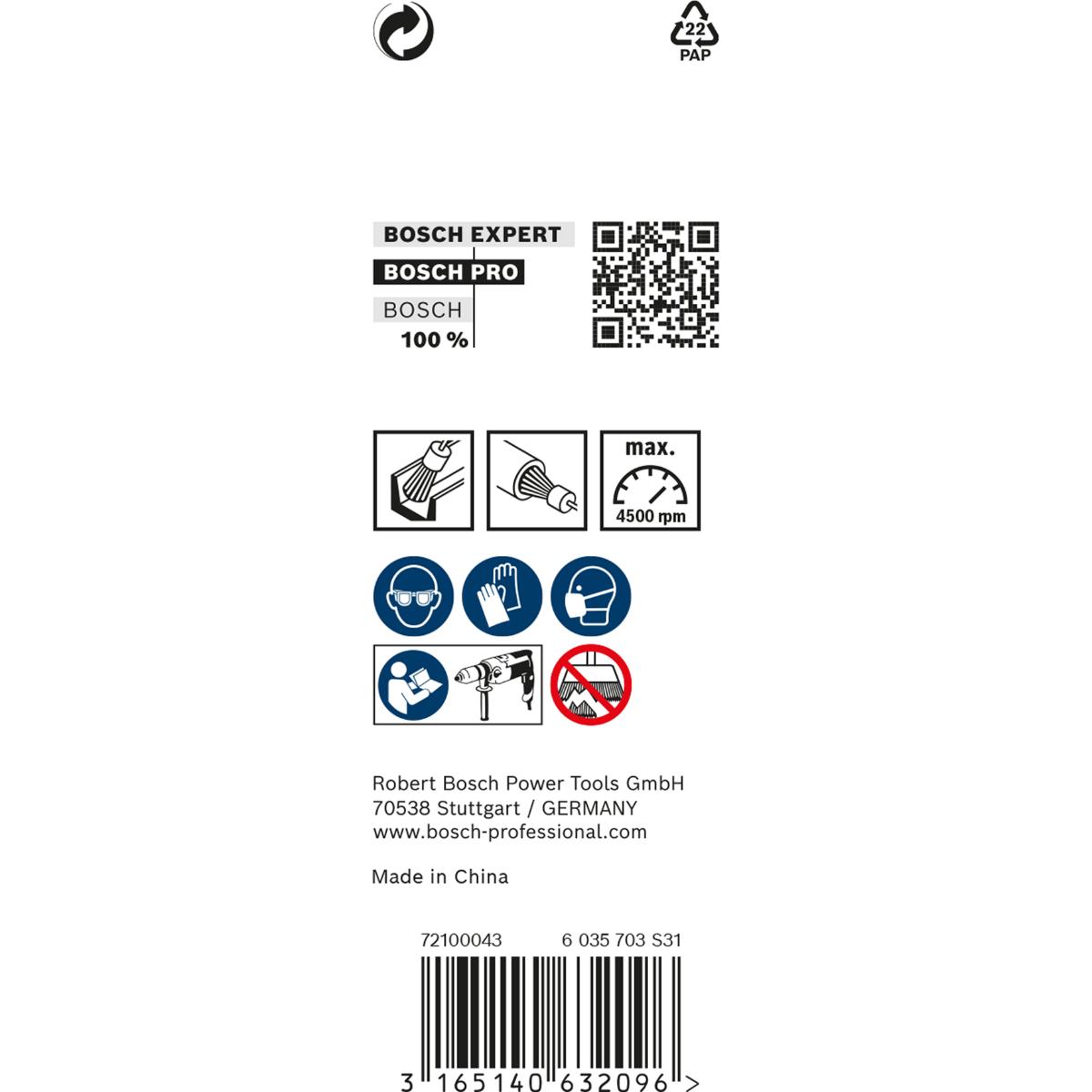Bosch PRO Pinselbürste, gezopft, rostfrei, 4500 U/ min