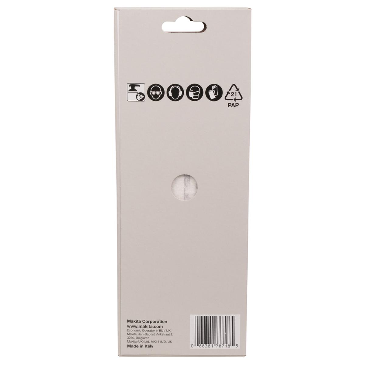Makita Schleifpapier 93x185mm, Körnung P40,Klett, 8 Loch, 10 Stück