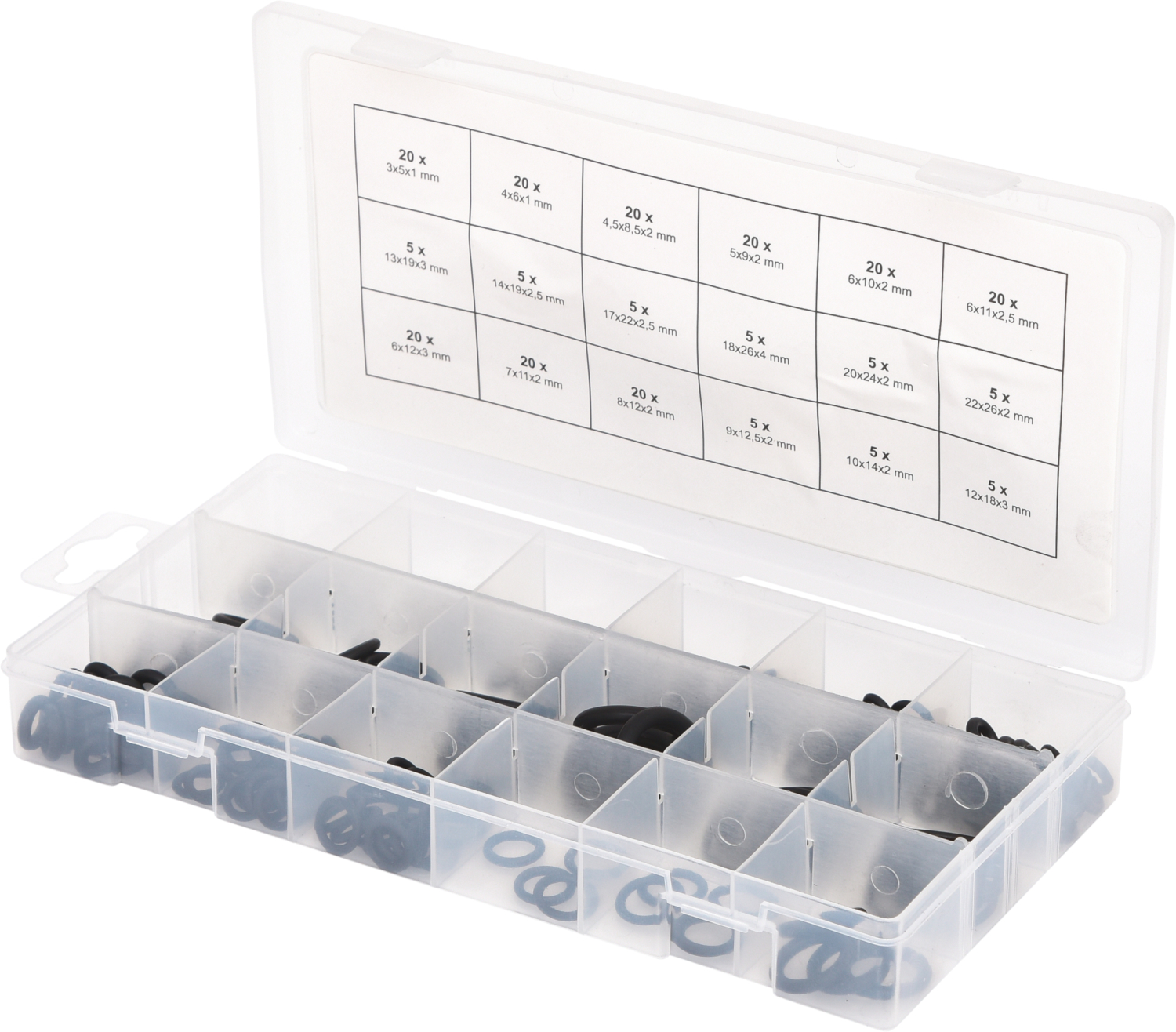 KS Tools Sortiment O-Ringe, innen Ø 3-22mm, 225-tlg