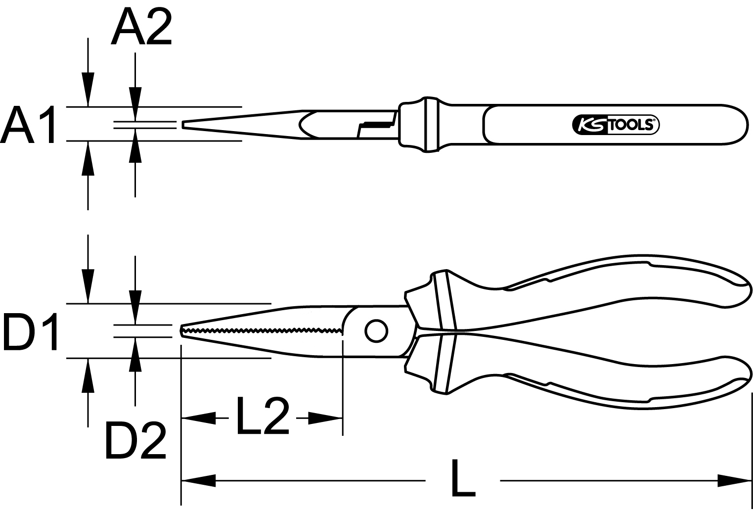 KS Tools ERGOTORQUE VDE Flachzange, 170mm