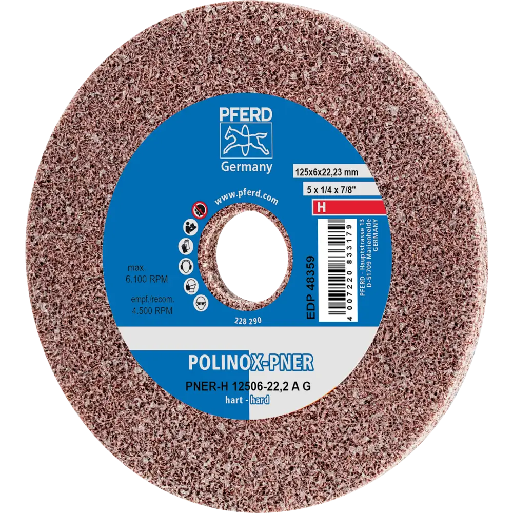 PFERD TOOLS POLINOX verpresstes Vlies-Rad PNER für Winkel- und Kehlnahtschleifer