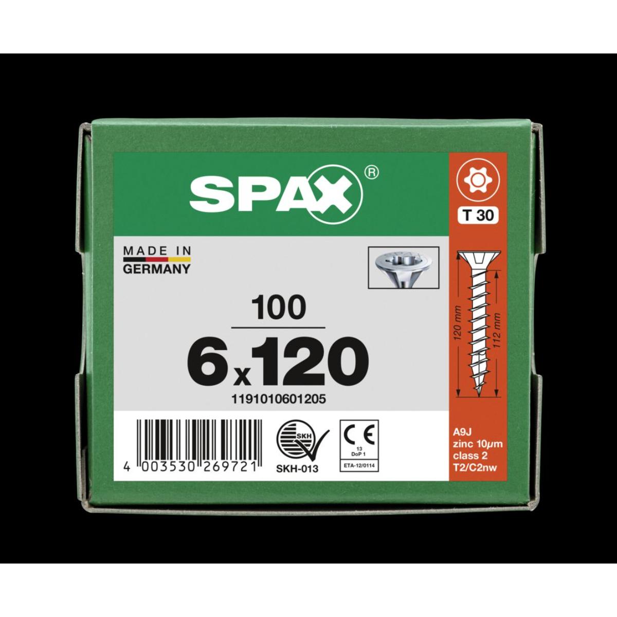 SPAX Senkmultikopf T-Star Plus T30 Vollgewinde WIROX, 100 Stück