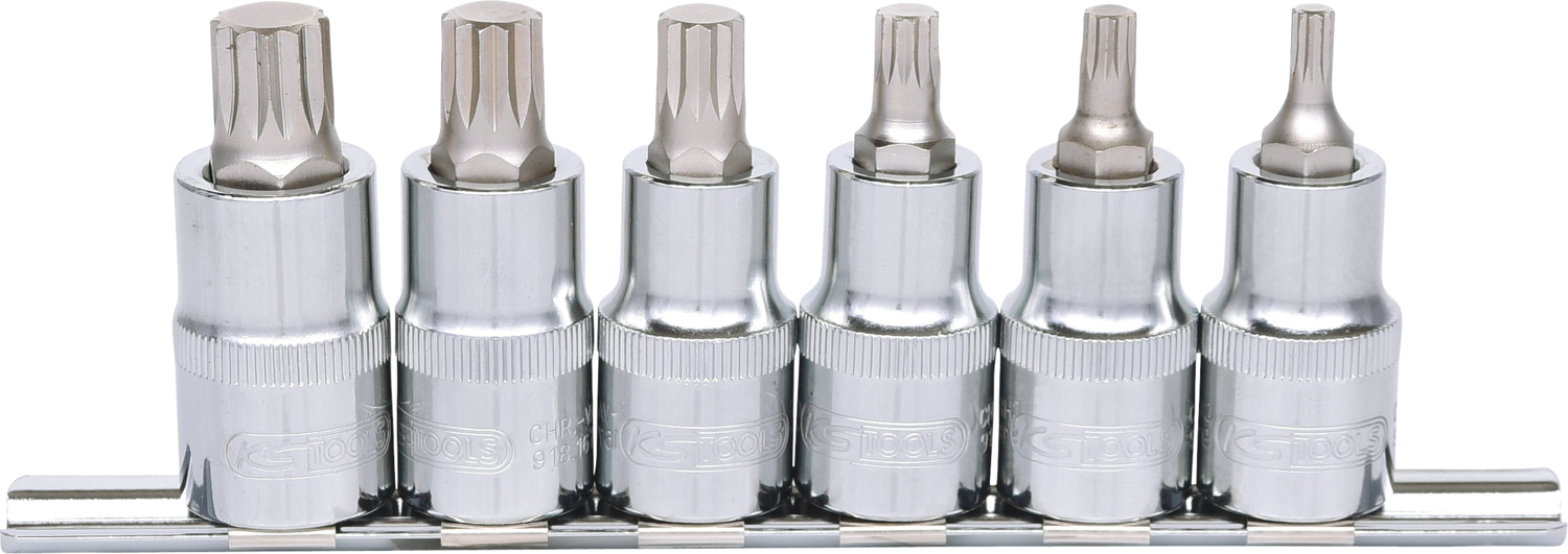 KS Tools 1/2" CHROMEplus Bit-Stecknuss-Satz XZN, 6-tlg M5-M14