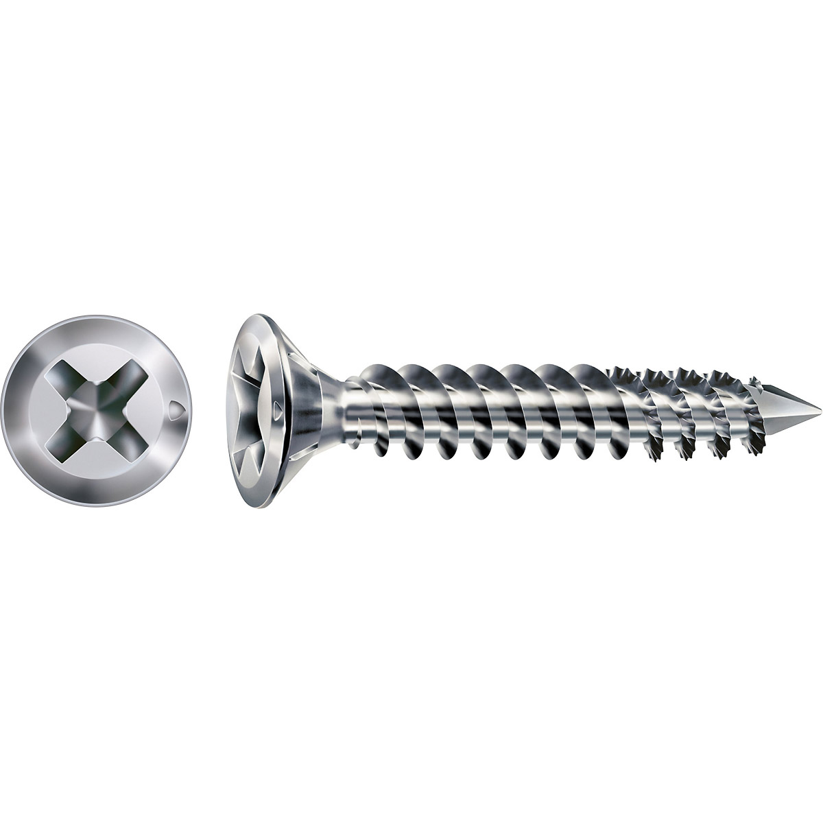 SPAX FEX-Beschlagschraube Sonderkopf Bremsrippen Kreuzschlitz H2 Cut WIROX, 200 Stück