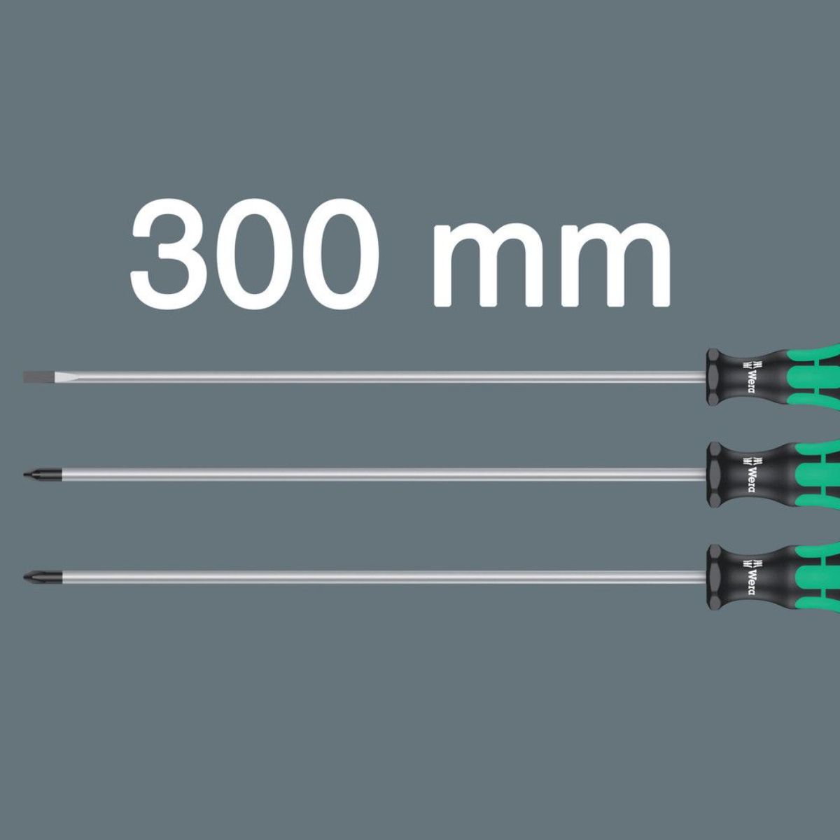 Wera 335/350/355/3 Schraubendrehersatz Kraftform Plus mit 300 mm langen Klingen, 3-teilig