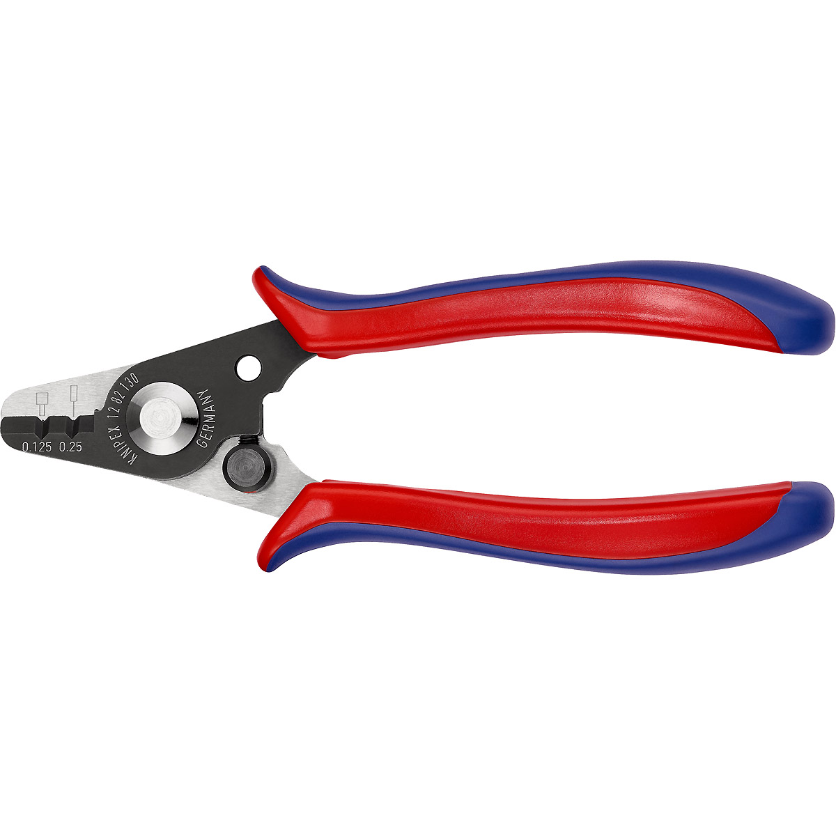 KNIPEX Abisolierzange für Glasfaserkabel 130 mm brüniert mit Kunststoff-Griffhüllen
