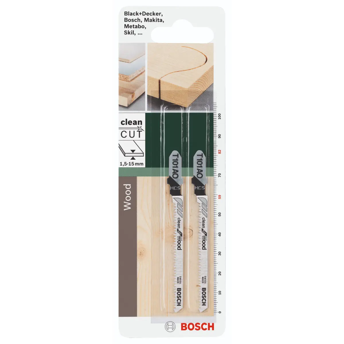 Bosch Stichsägeblatt HCS, T 101 AO Clean for Wood
