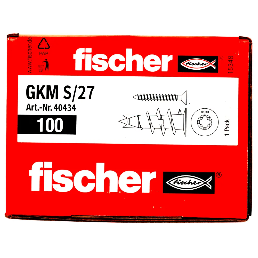 Fischer Gipskartondübel Metall GKM S 27 mit Schraube