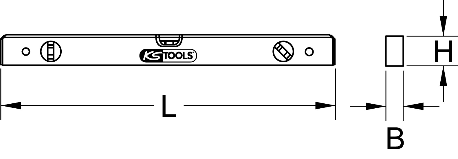 KS Tools Aluminiumprofil-Wasserwaage