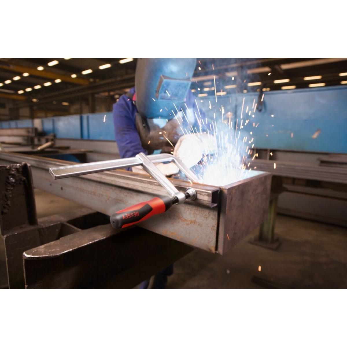 Bessey Original Ganzstahl-Schraubzwinge GZ mit 2-Komponenten-Kunststoffgriff