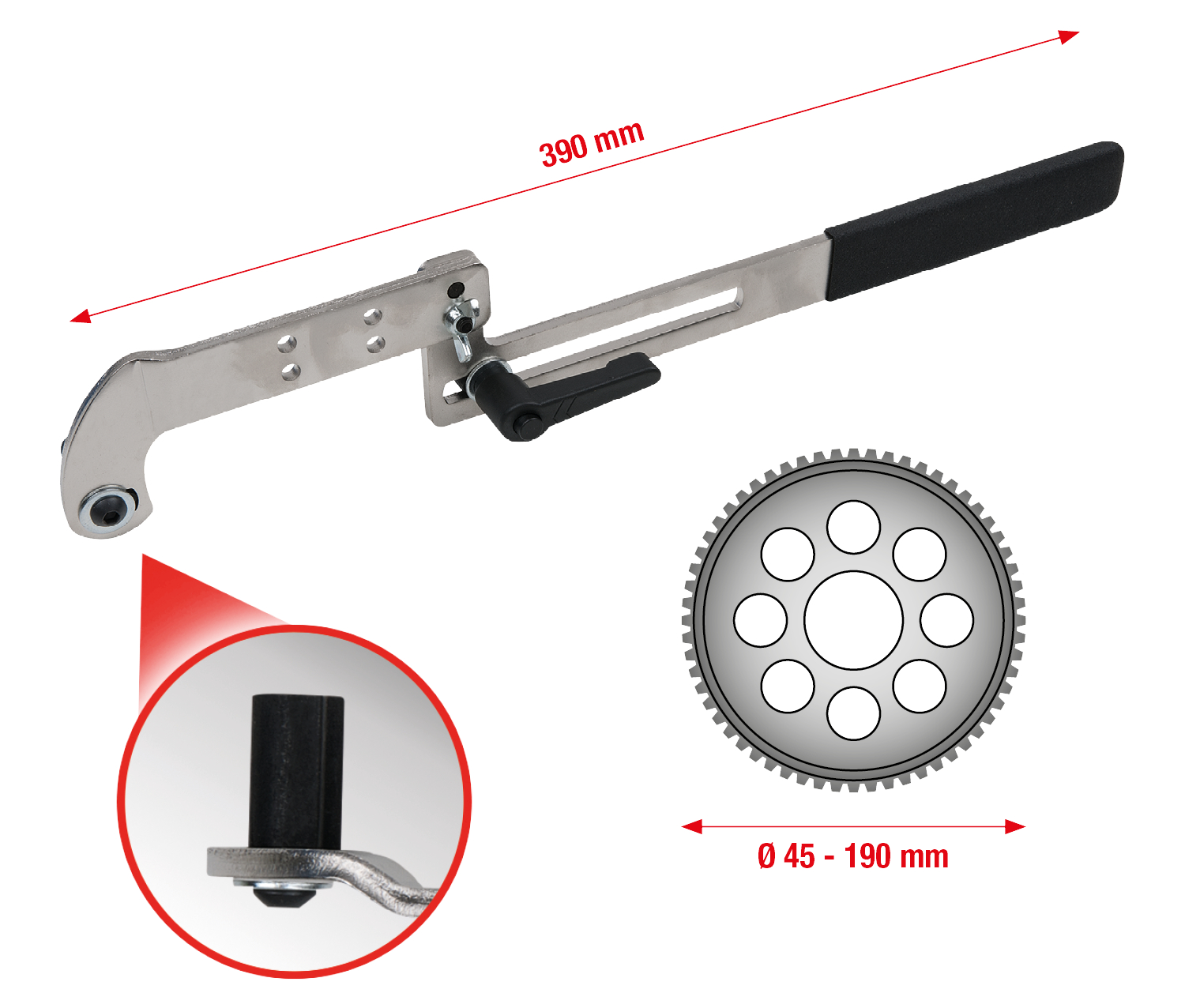 KS Tools Universal Arretierwerkzeug - Gegenhalter für Nockenwellenräder
