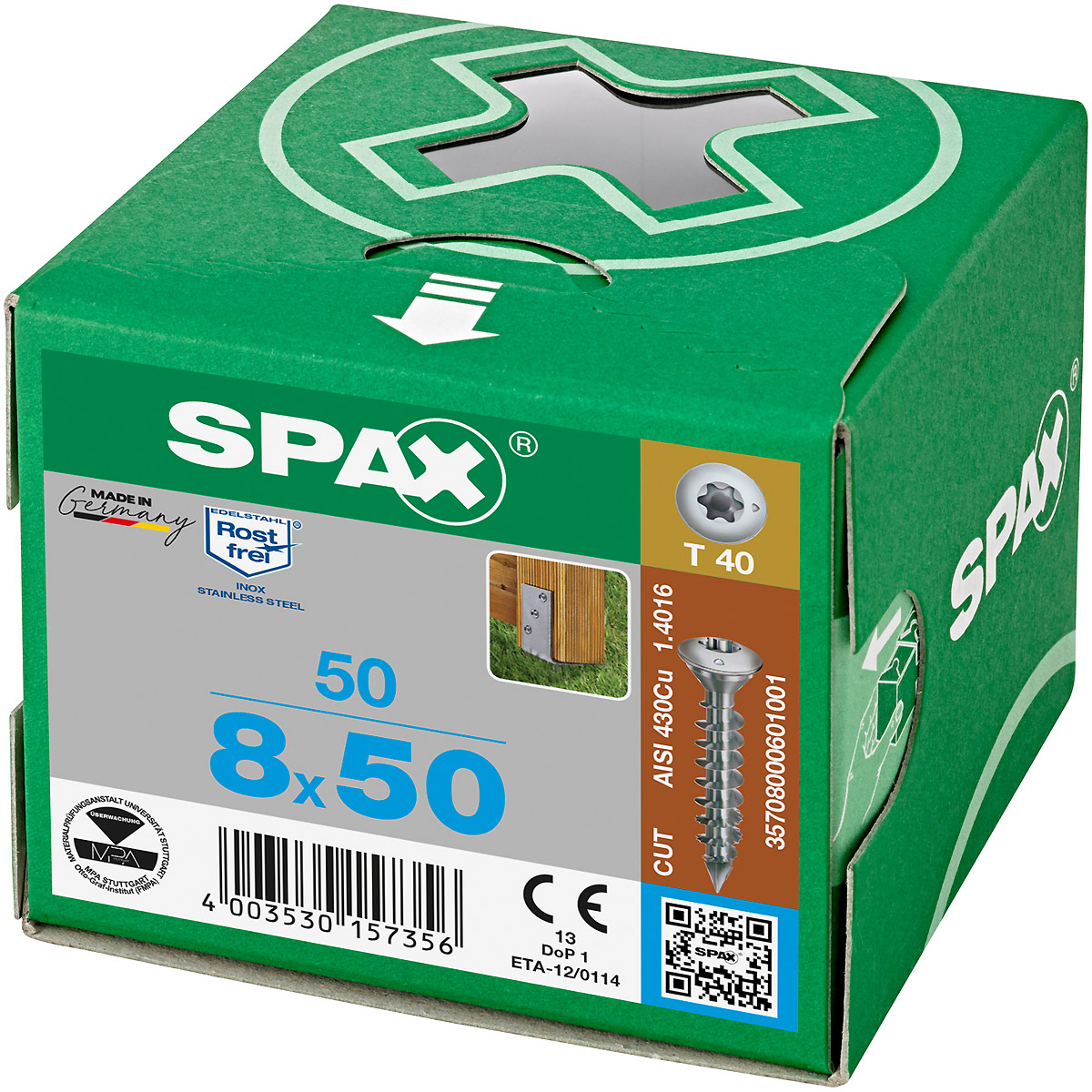 SPAX-S A1 Pfostenschraube Sonderkopf T-Star Plus T40 Cut, 50 Stück