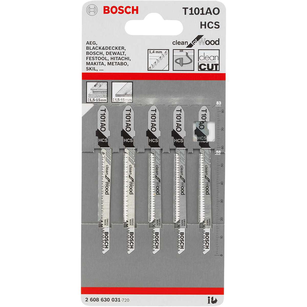 Bosch Stichsägeblatt T 101 AO für Weichholz, Sperrholz