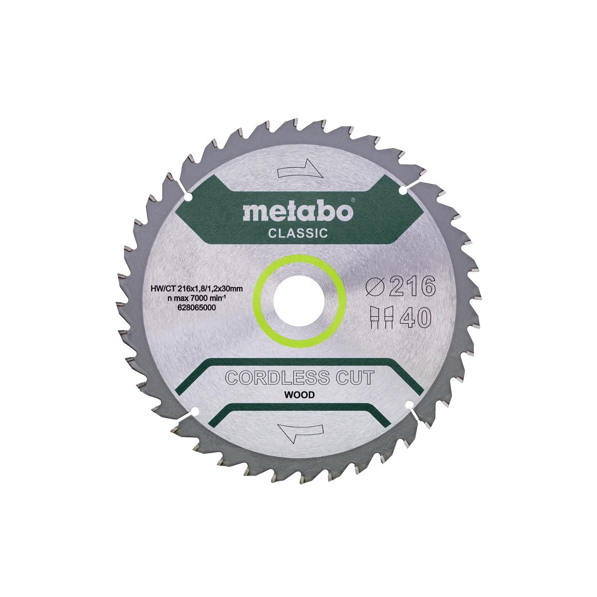 Metabo Sägeblatt cordless cut wood - classic WZ 5° / - Karton