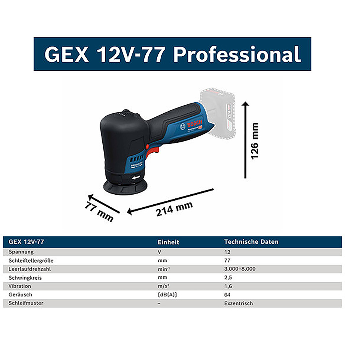 Bosch Akku-Exzenterschleifer GEX 12V-77