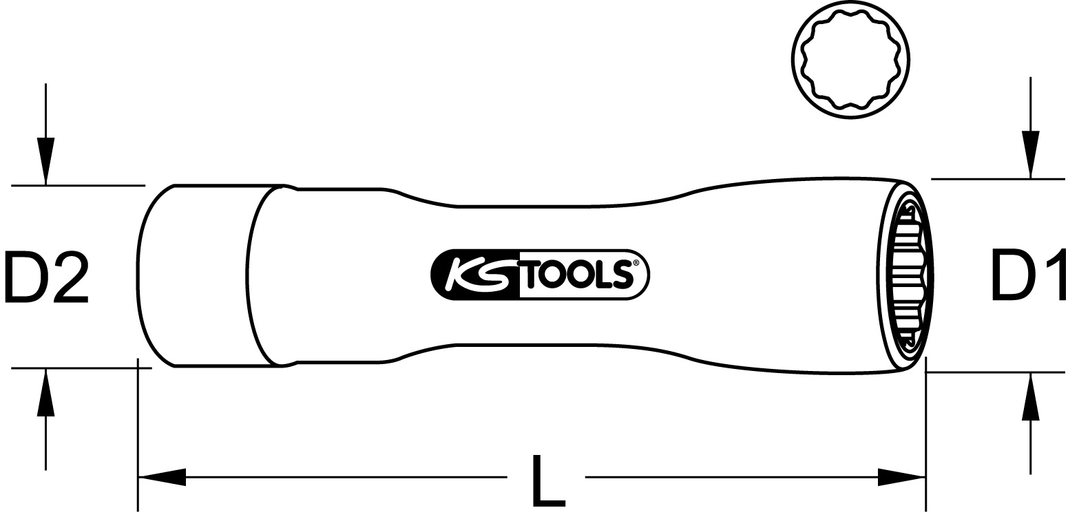 KS Tools 3/8" Stecknuss mit Schutzisolierung, XL