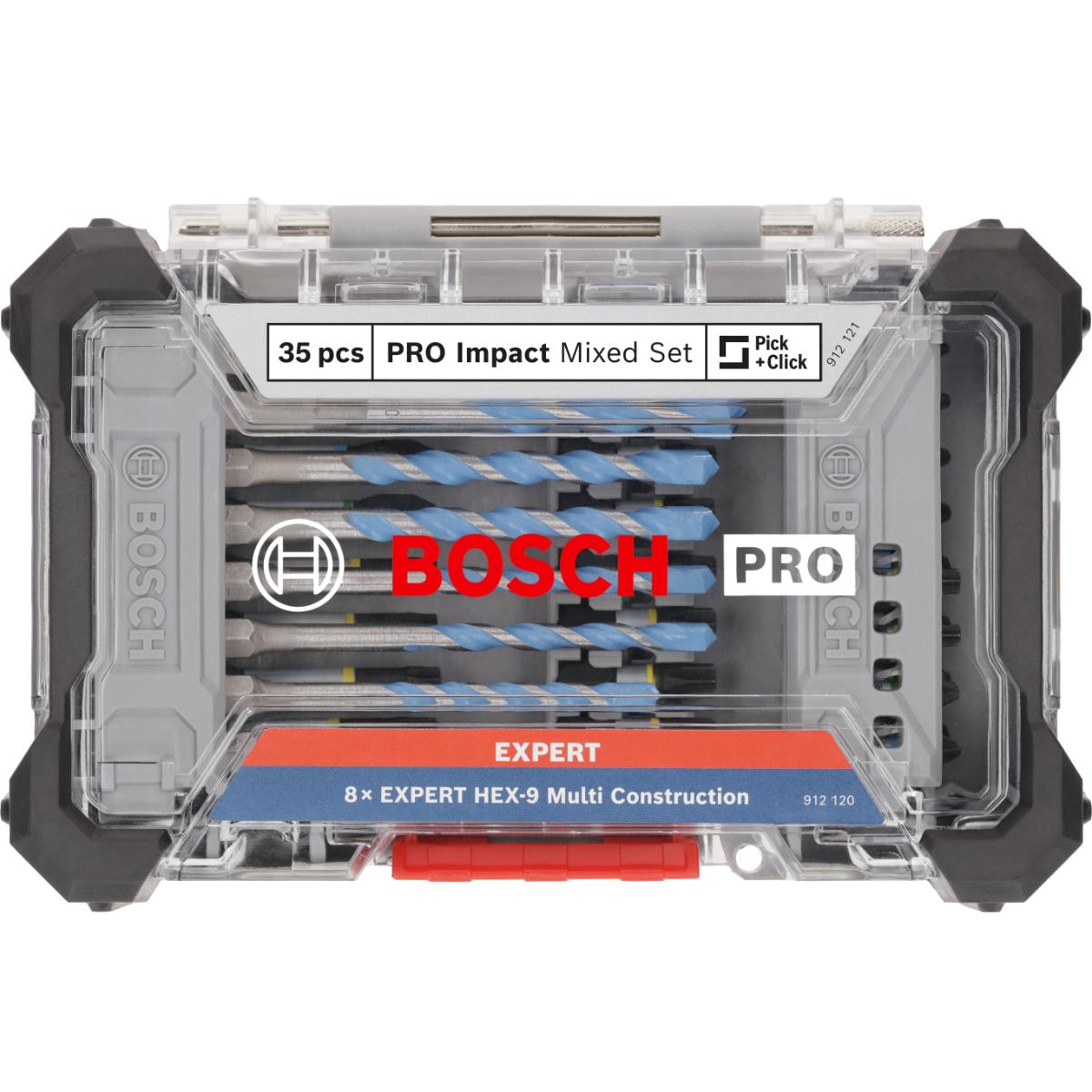 Bosch PRO Impact Schrauberbits und Multi Construction Bohrer Mixed, 35-teiliges Set