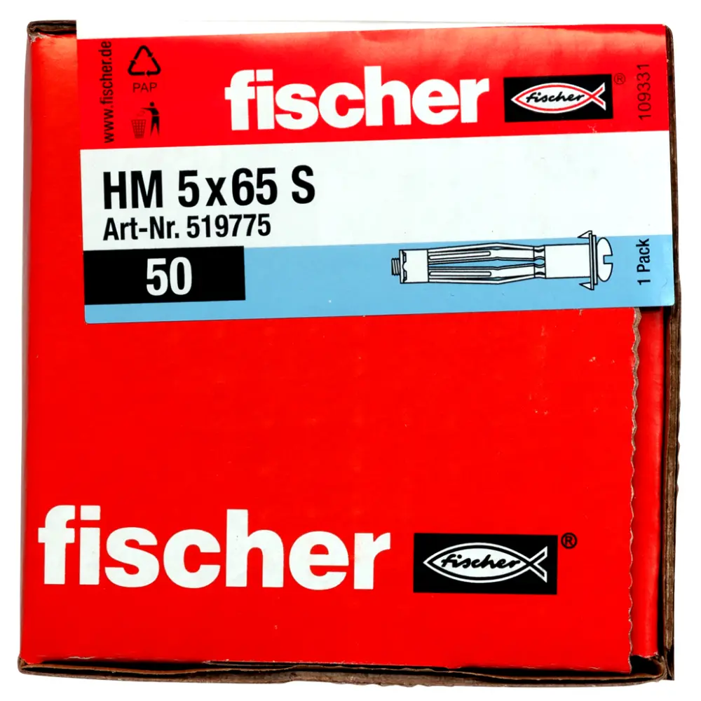 Fischer Hohlraum-Metalldübel HM 5x65 S mit Schraube