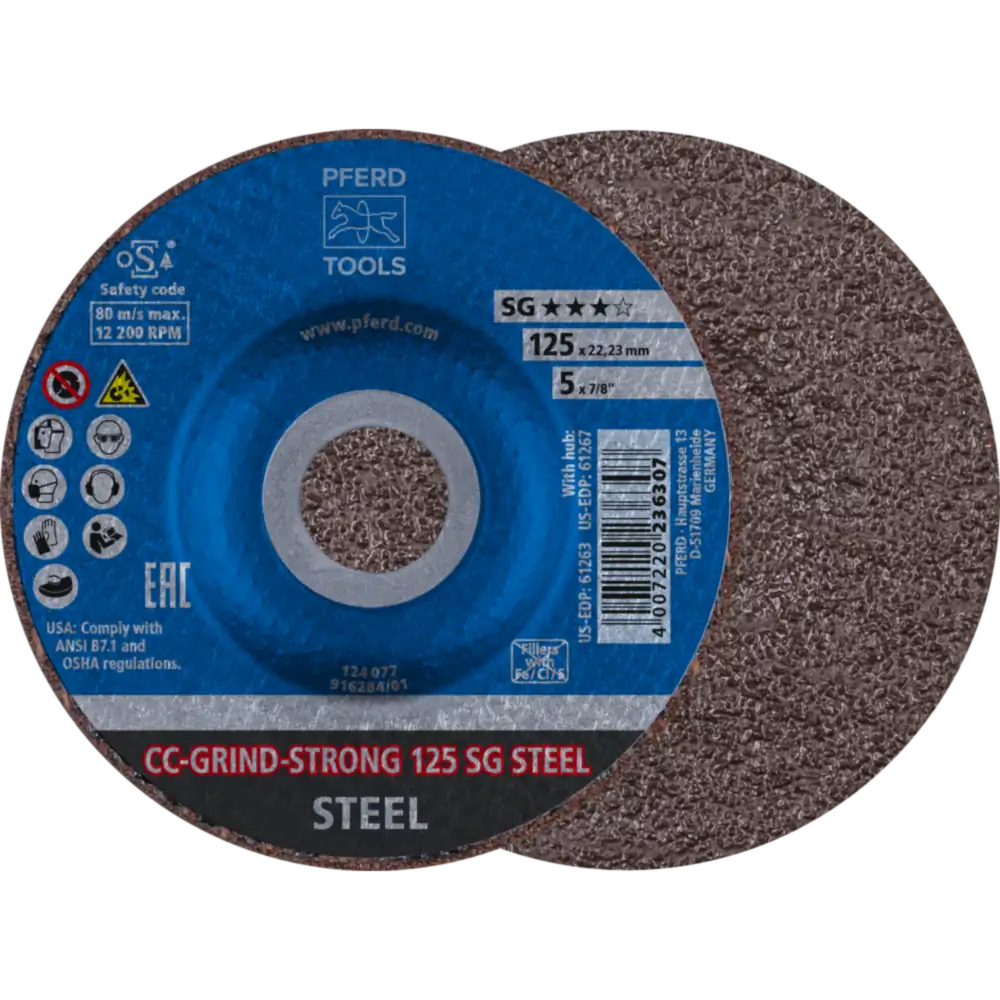 PFERD TOOLS CC-GRIND-STRONG Schleifscheibe Leistungslinie SG STEEL für Stahl