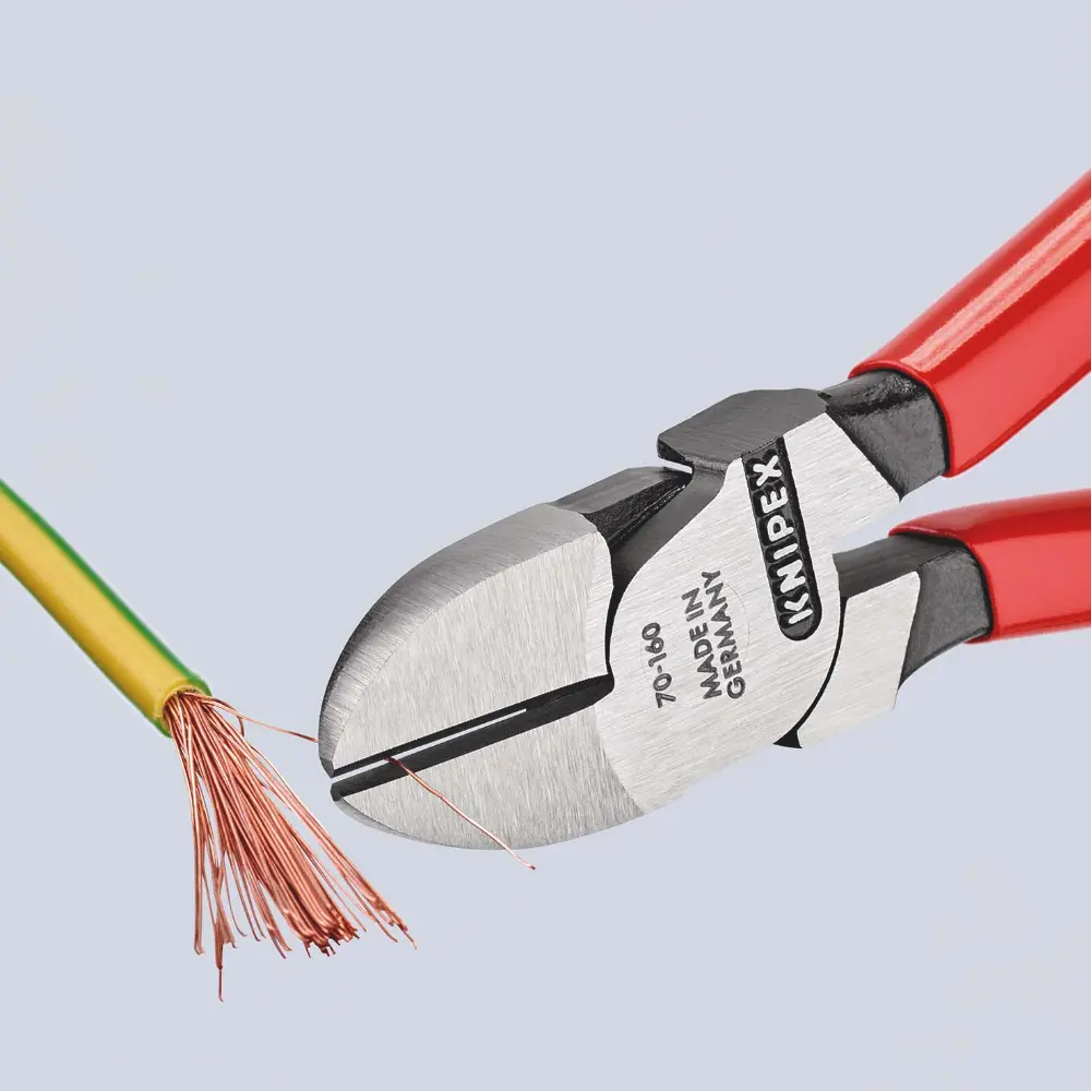 KNIPEX Seitenschneider mit Kunststoff überzogen schwarz atramentiert 160 mm