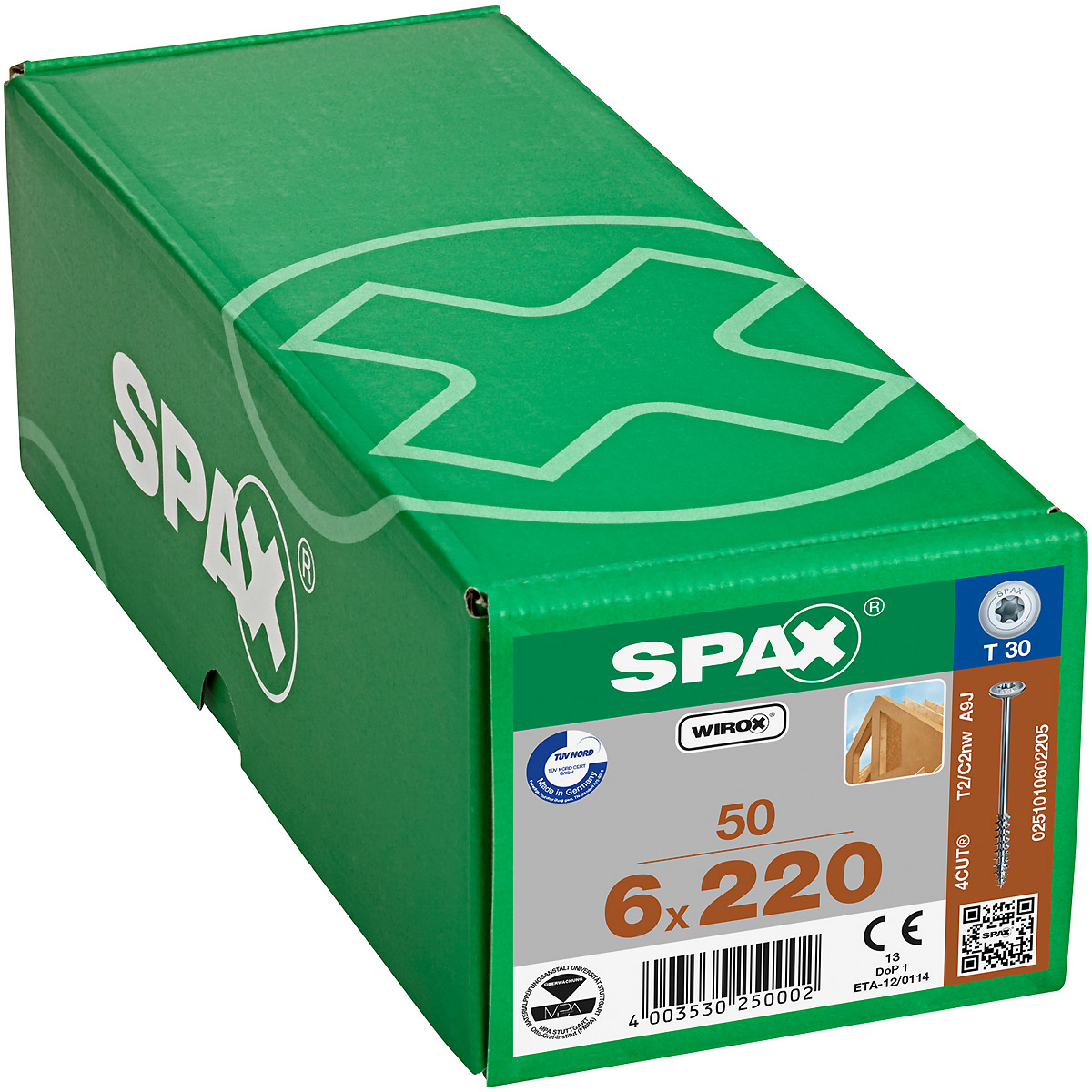 SPAX Tellerkopf T-Star Plus T30 Teilgewinde 4Cut WIROX, 50 Stück