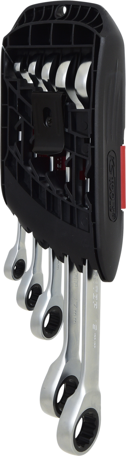 KS Tools GEARplus® RINGSTOP-Ratschenringmaulschlüssel-Satz, abgewinkelt, 5-tlg