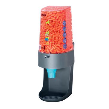 uvex Dispenser one2click gefüllt mit 600 Paar uvex com4-fit Gehörschutzstöpsel (SNR 33 dB)