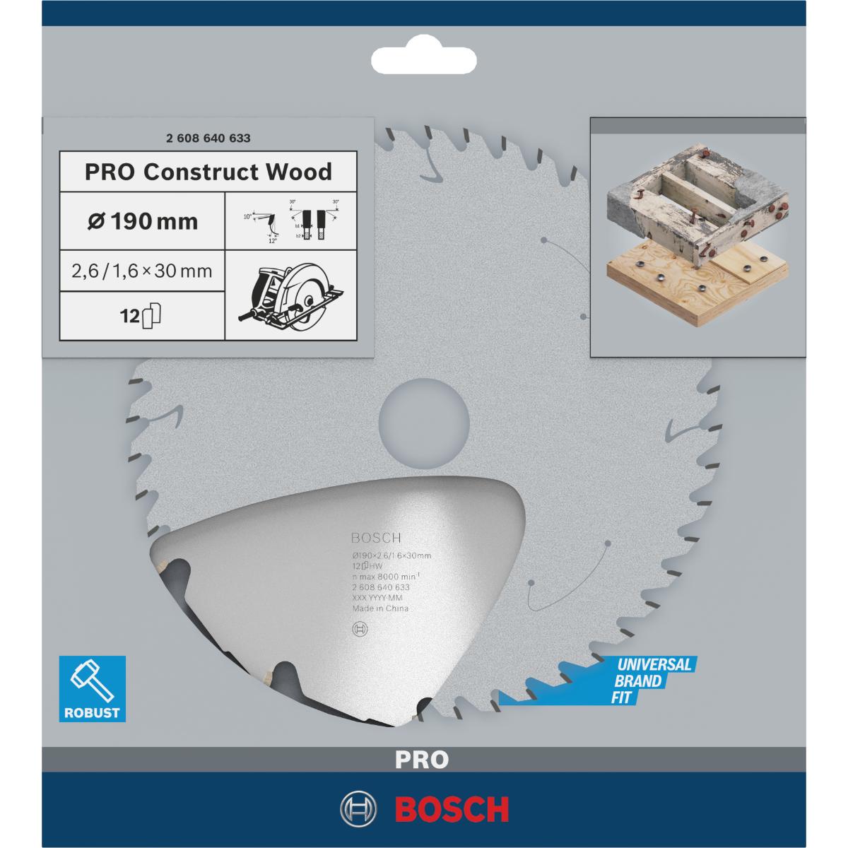 Bosch PRO Kreissägeblatt Construct Wood für Handkreissägen