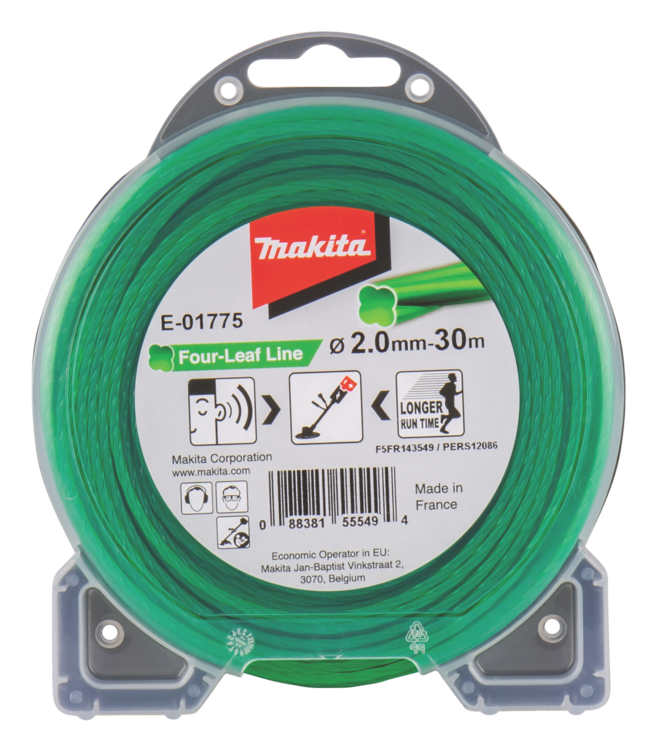 Makita Mähfaden Four-Leaf, 2,0 mm - 30 m - grün - E-01775