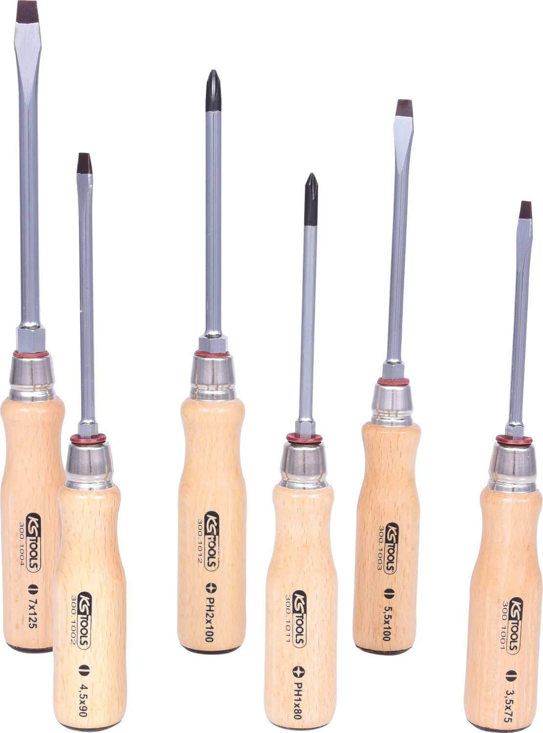 KS Tools ERGOTORQUE WOOD Schraubendreher-Satz, 6-tlg