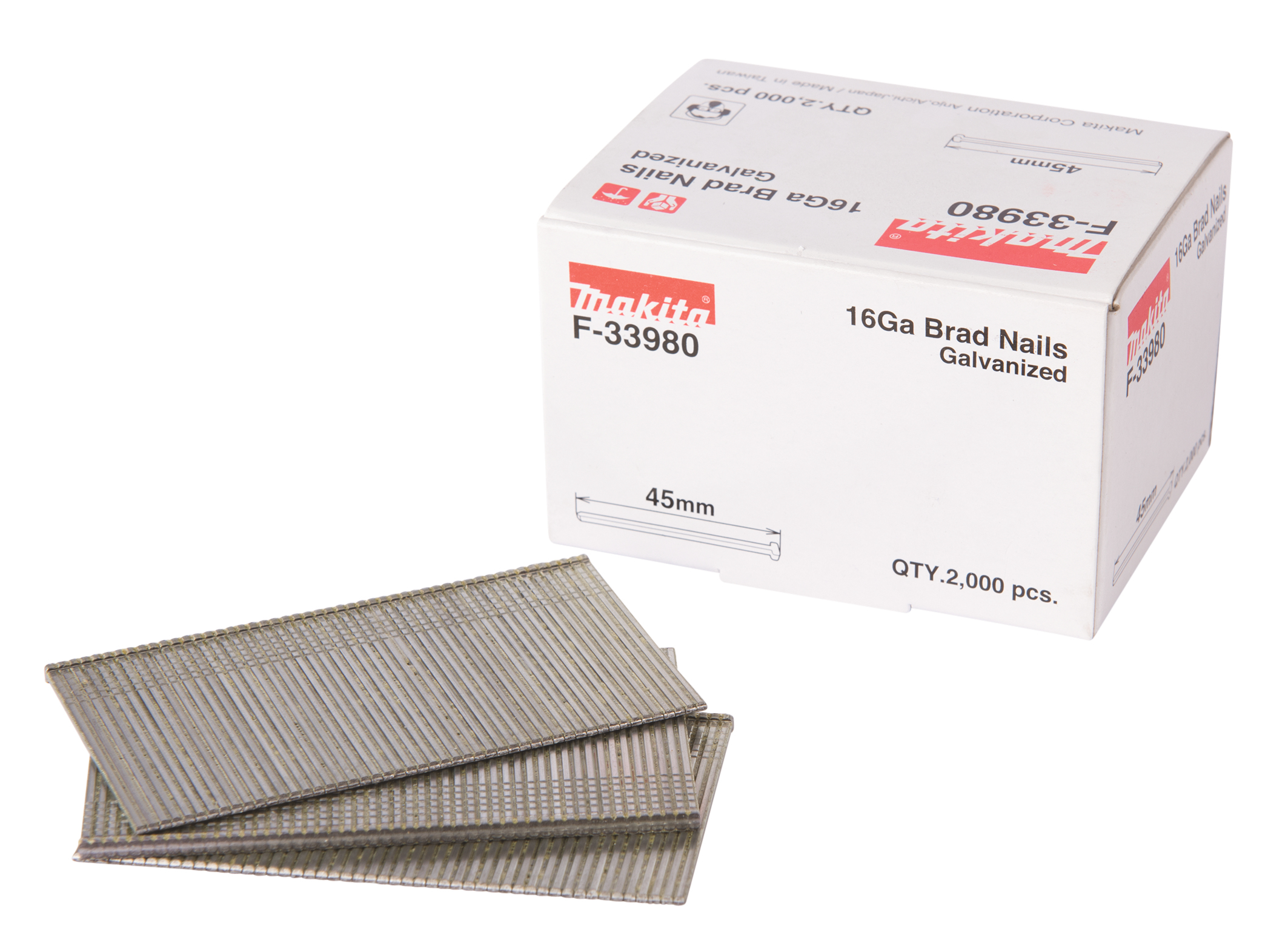Makita Stauchkopfnägel, 2.000 Stück - Ø 16Ga - 45 mm - F-33980