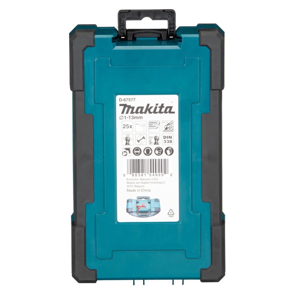 Makita Bohrer-Set 25-teiliges Set Ø 1-13 mm, HSS-Co, Rundschaft