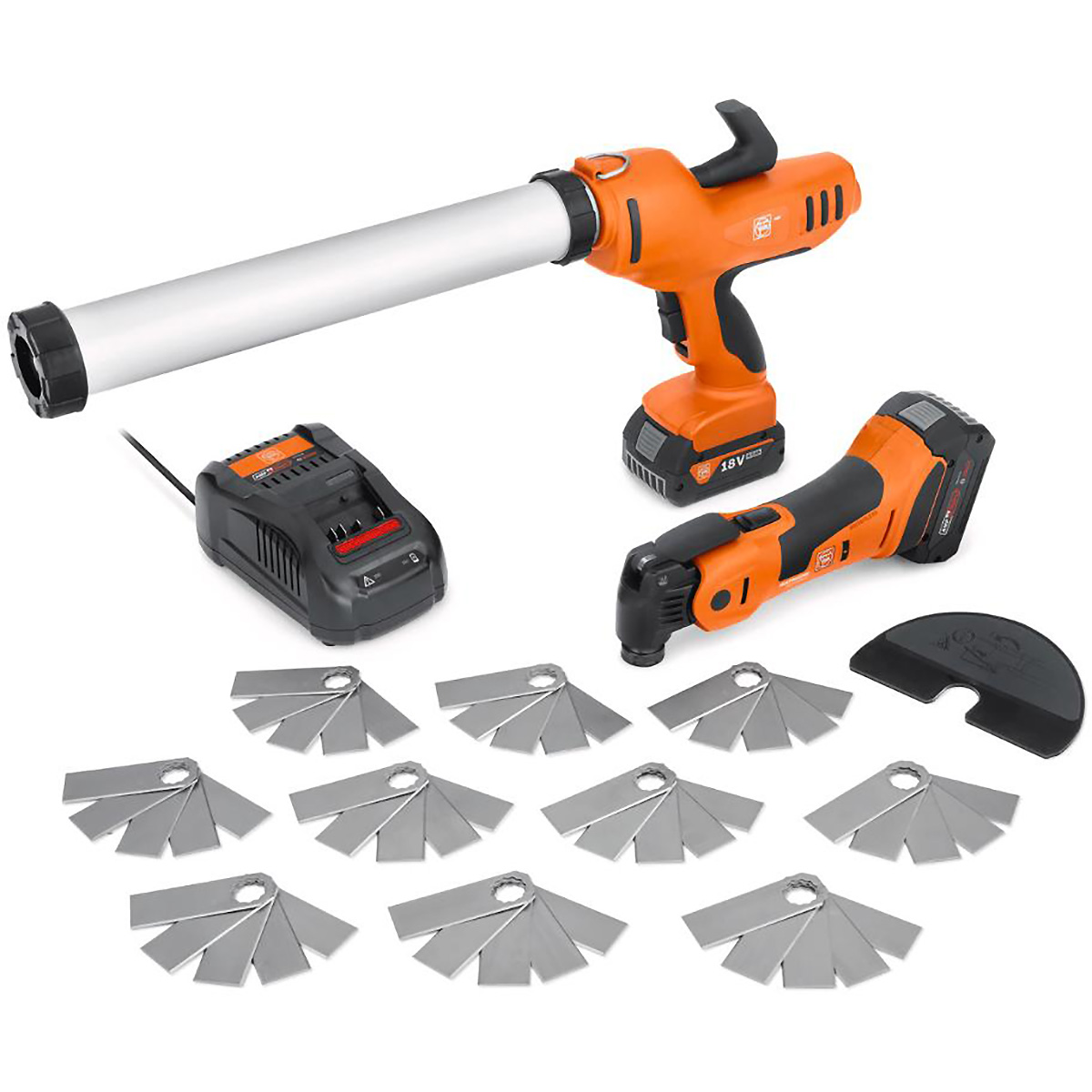 Fein Akku-Kartuschenpresse und Akku-MultiMaster AKP 18-600 AS Fugensanierer-Set TOP