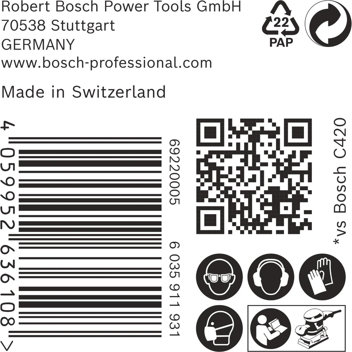 Bosch EXPERT C470 Schleifpapier, 80 x 133 mm, 50 Stück
