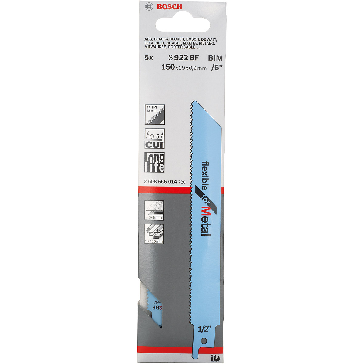 Bosch Säbelsägeblatt S 922 BF, Flexible for Metal