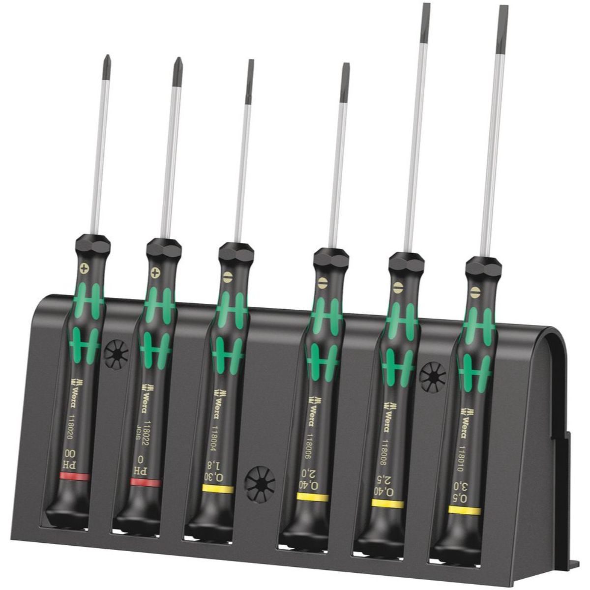Wera 2035/6 A Elektronik-Schraubendrehersatz + Rack, 6-teilig