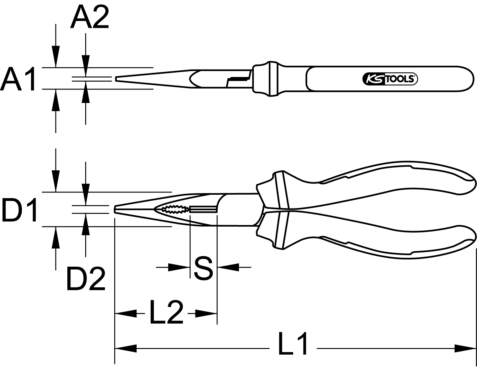 KS Tools ERGOTORQUE VDE Flachrundzange