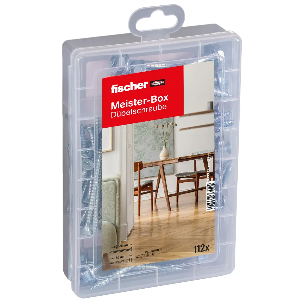 Fischer Dübelsortiment Meister-Box Dübelschrauben (112 Teile)