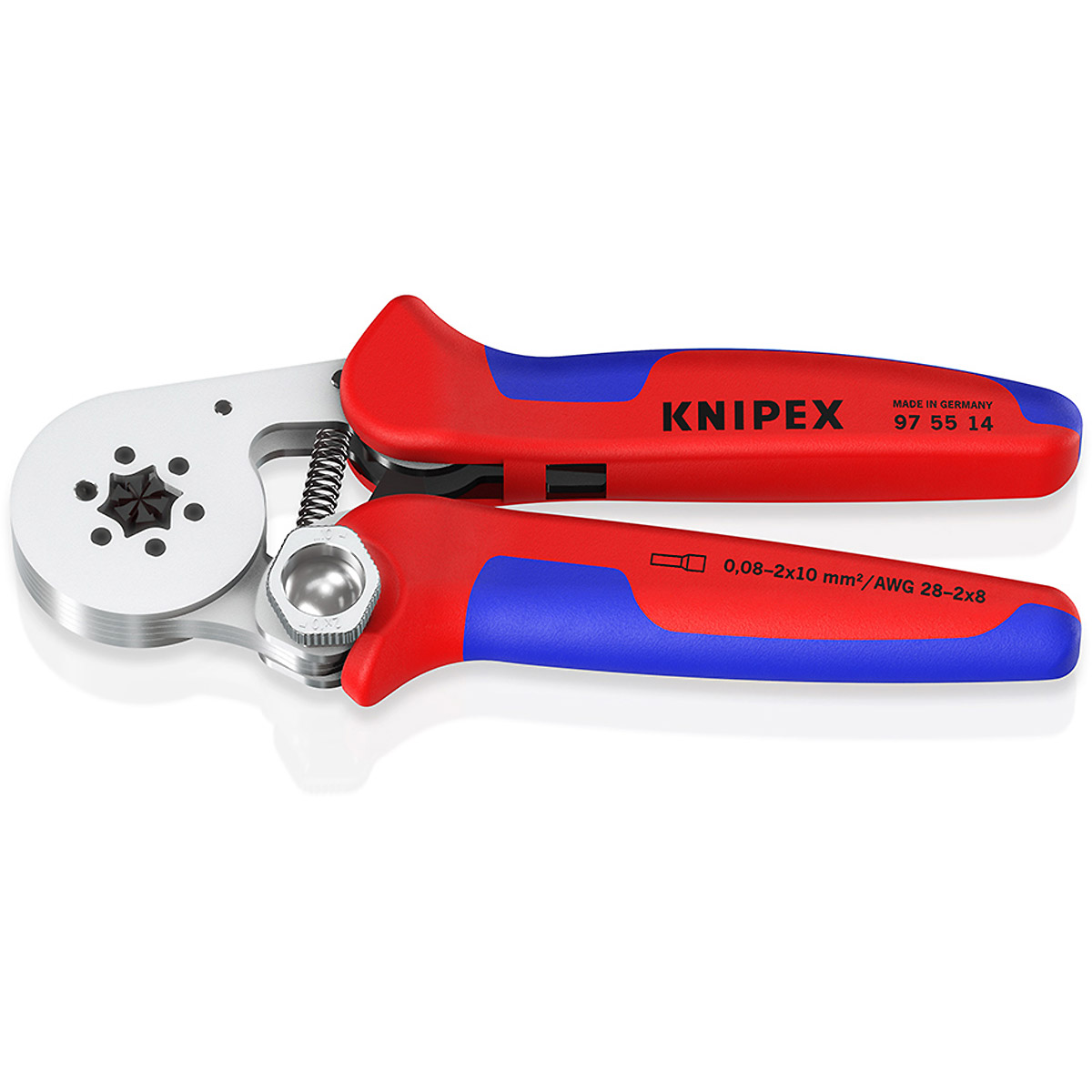 KNIPEX Selbsteinstellende Crimpzange für Aderendhülsen Hexagonal-Crimp